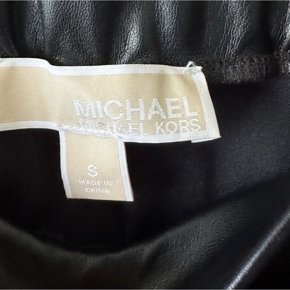 MICHAEL Michael Kors Lace-Trim Faux-Leather Skirt Black Size Small - Picture 5 of 7